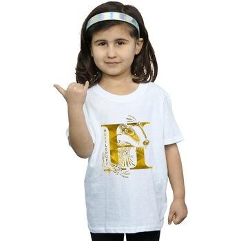 Abbigliamento Bambina T-shirts a maniche lunghe Harry Potter Hufflepuff Badger Bianco