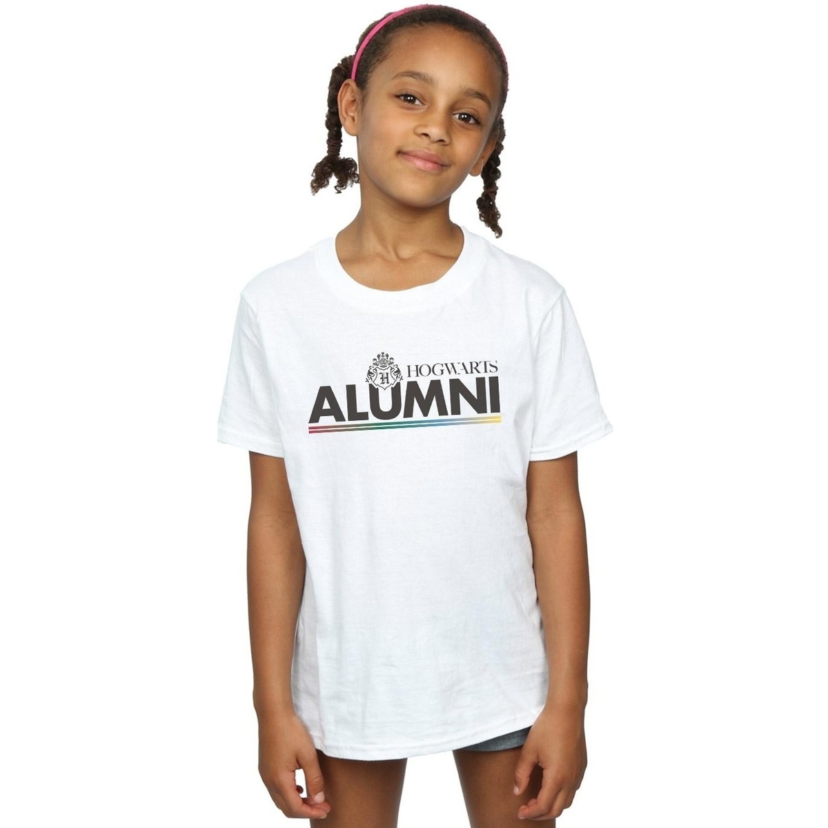 Abbigliamento Bambina T-shirts a maniche lunghe Harry Potter Hogwarts Alumni Bianco