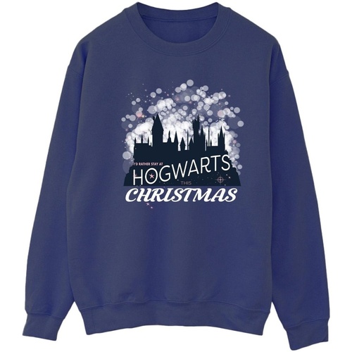 Abbigliamento Donna Felpe Harry Potter Hogwarts Christmas Blu