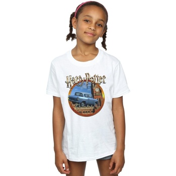 Abbigliamento Bambina T-shirts a maniche lunghe Harry Potter Flying Car Bianco