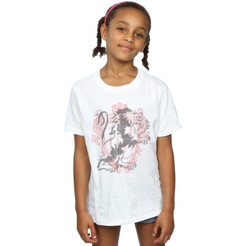 Abbigliamento Bambina T-shirts a maniche lunghe Harry Potter Gryffindor Lion Crest Bianco