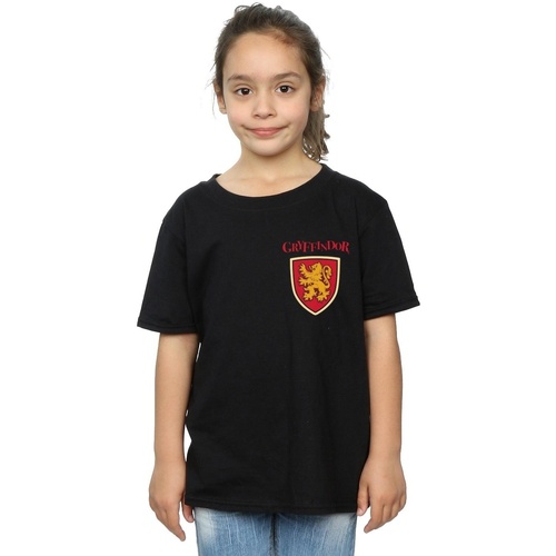 Abbigliamento Bambina T-shirts a maniche lunghe Harry Potter Gryffindor Lion Faux Pocket Nero
