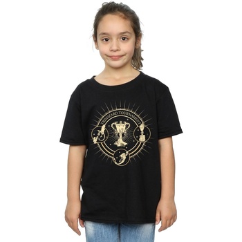 Abbigliamento Bambina T-shirts a maniche lunghe Harry Potter Triwizard Seal Nero