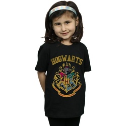 Abbigliamento Bambina T-shirts a maniche lunghe Harry Potter Filled Crest Varsity Nero