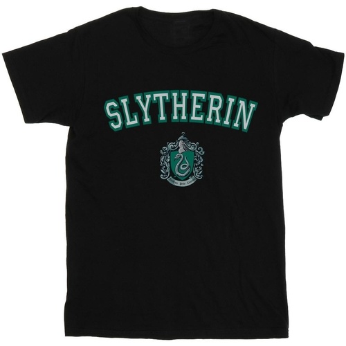 Abbigliamento Bambina T-shirts a maniche lunghe Harry Potter Slytherin Crest Nero
