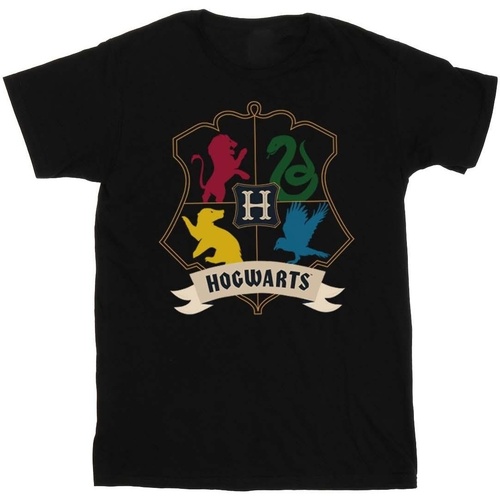 Abbigliamento Bambina T-shirts a maniche lunghe Harry Potter Houses Crest Nero