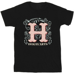 Abbigliamento Bambina T-shirts a maniche lunghe Harry Potter Flowers H Nero