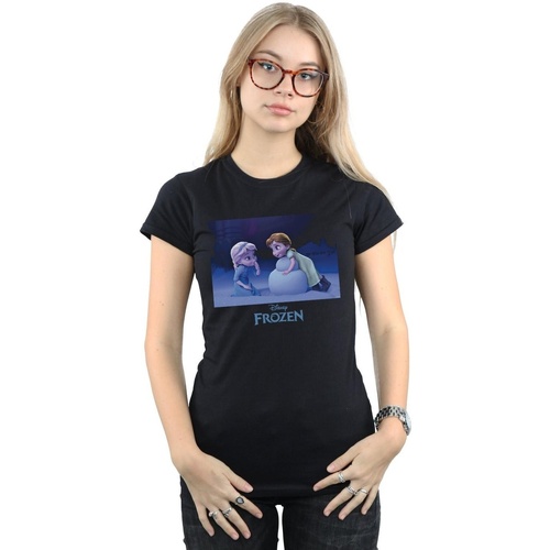 Abbigliamento Donna T-shirts a maniche lunghe Disney Frozen Build A Snowman Nero