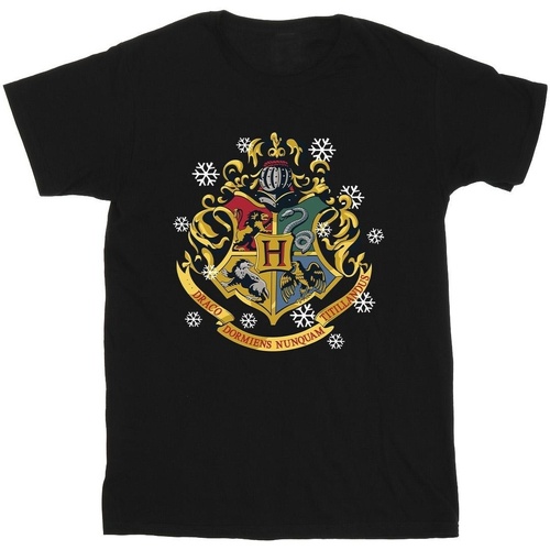 Abbigliamento Bambina T-shirts a maniche lunghe Harry Potter Christmas Crest Nero