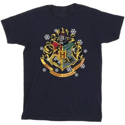 Abbigliamento Bambina T-shirts a maniche lunghe Harry Potter Christmas Crest Blu