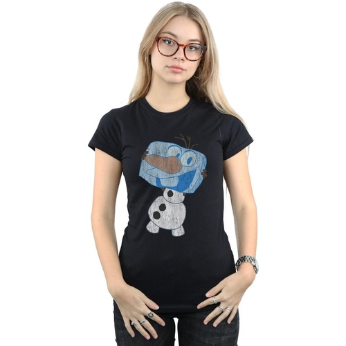 Abbigliamento Donna T-shirts a maniche lunghe Disney Frozen Olaf Ice Cube Nero