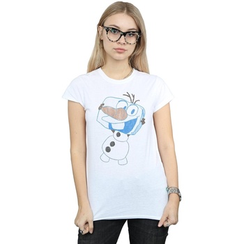 Abbigliamento Donna T-shirts a maniche lunghe Disney Frozen Olaf Ice Cube Bianco