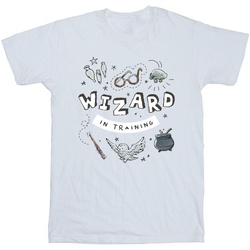 Abbigliamento Bambina T-shirts a maniche lunghe Harry Potter Wizard In Training Bianco