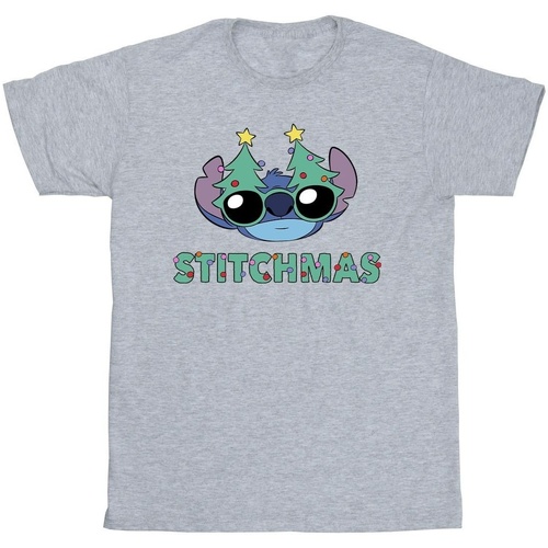 Abbigliamento Bambino T-shirt maniche corte Disney Lilo & Stitch Stitchmas Glasses Grigio