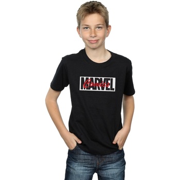 Abbigliamento Bambino T-shirt maniche corte Marvel Red Font Logo Nero
