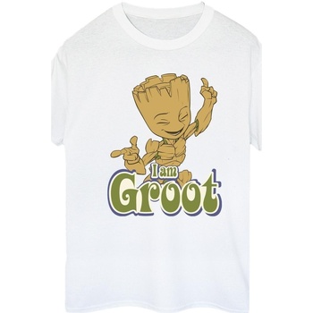 Abbigliamento Donna T-shirts a maniche lunghe Guardians Of The Galaxy Groot Dancing Bianco