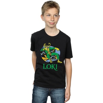 Abbigliamento Bambino T-shirt maniche corte Marvel Loki Throne Nero