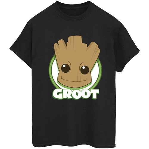 Abbigliamento Donna T-shirts a maniche lunghe Guardians Of The Galaxy Groot Badge Nero