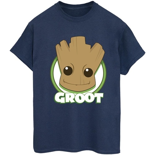 Abbigliamento Donna T-shirts a maniche lunghe Guardians Of The Galaxy Groot Badge Blu