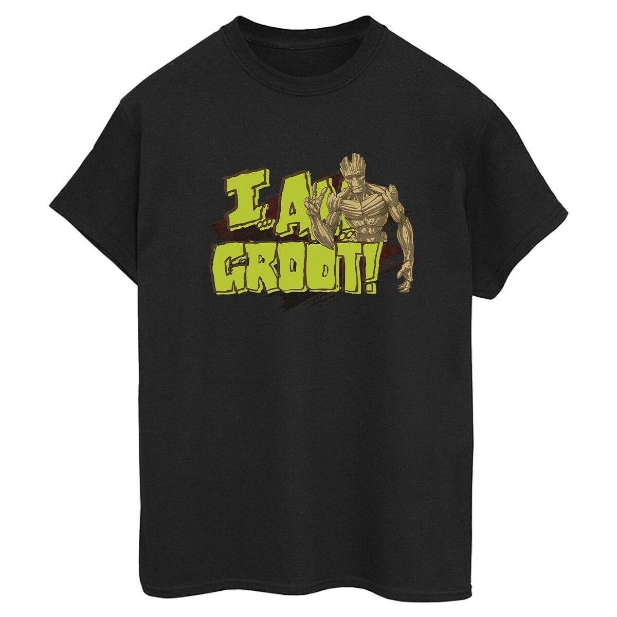 Abbigliamento Donna T-shirts a maniche lunghe Guardians Of The Galaxy I Am Groot Nero