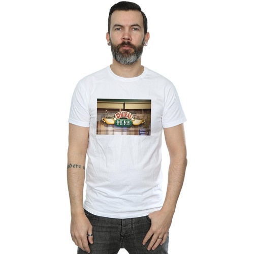 Abbigliamento Uomo T-shirts a maniche lunghe Friends Central Perk Photo Bianco