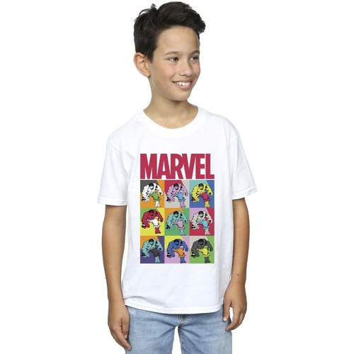 Abbigliamento Bambino T-shirt & Polo Marvel Hulk Pop Art Bianco
