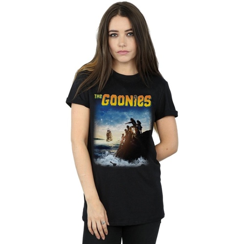 Abbigliamento Donna T-shirts a maniche lunghe Goonies Ship Poster Nero