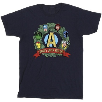 Abbigliamento Bambino T-shirt maniche corte Marvel Santa's Super Helpers Blu