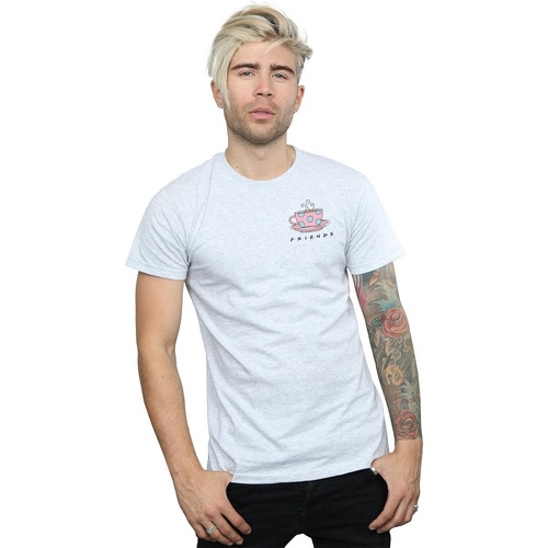 Abbigliamento Uomo T-shirts a maniche lunghe Friends Coffee Cup Breast Print Grigio