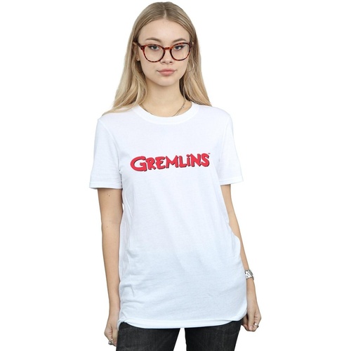 Abbigliamento Donna T-shirts a maniche lunghe Gremlins Text Logo Bianco