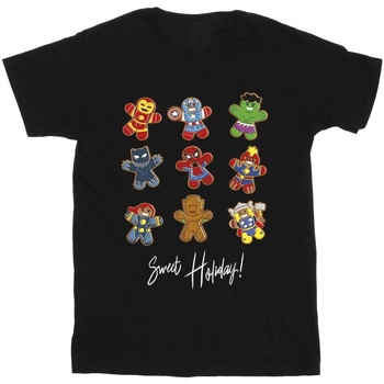 Abbigliamento Bambino T-shirt maniche corte Marvel Gingerbread Avengers Nero