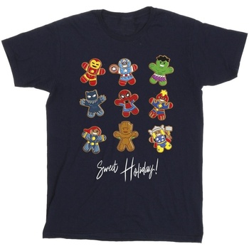 Abbigliamento Bambino T-shirt maniche corte Marvel Gingerbread Avengers Blu