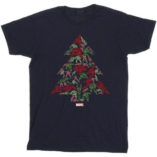 Abbigliamento Bambino T-shirt & Polo Marvel Avengers Christmas Tree Blu