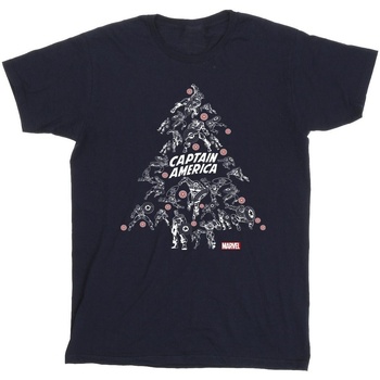 Abbigliamento Bambino T-shirt maniche corte Marvel Captain America Christmas Tree Blu