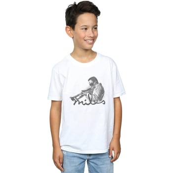 Abbigliamento Bambino T-shirt maniche corte Miles Davis Profile Sketch Bianco