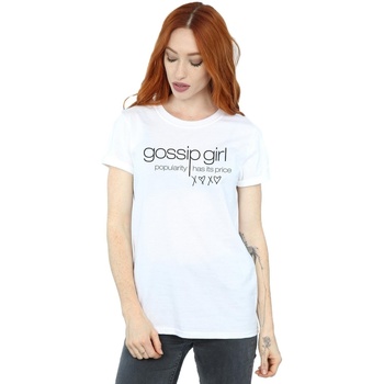 Abbigliamento Donna T-shirts a maniche lunghe Gossip Girl Popularity Has It's Price Bianco