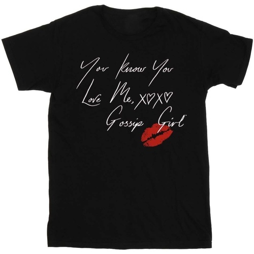 Abbigliamento Donna T-shirts a maniche lunghe Gossip Girl You Know You Love Me Nero