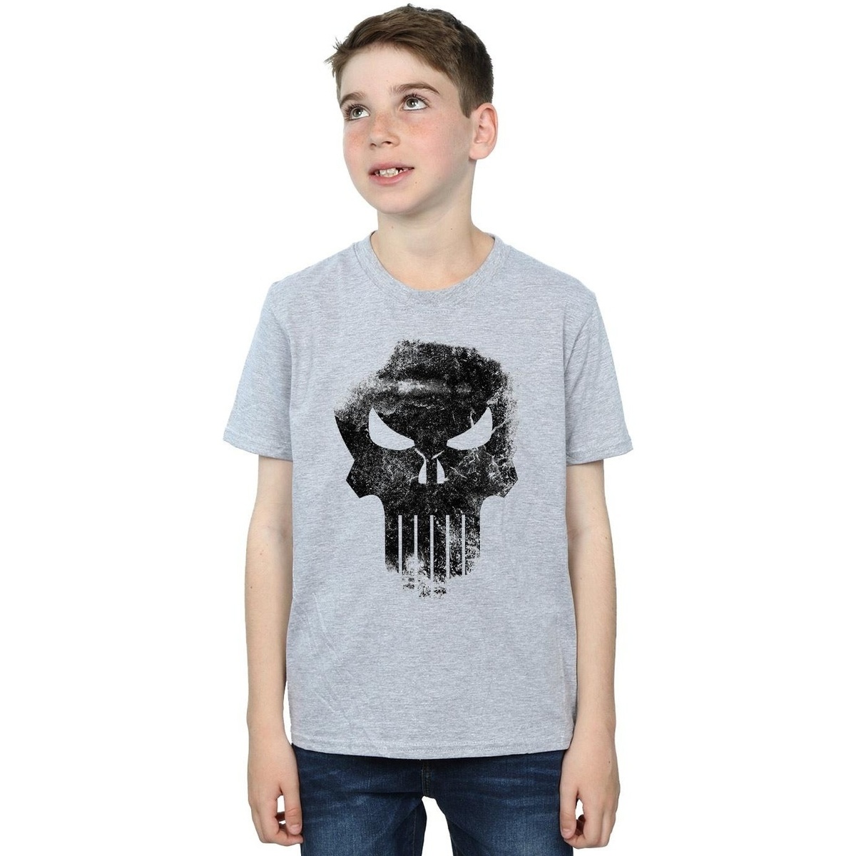 Abbigliamento Bambino T-shirt maniche corte Marvel The Punisher Distrressed Skull Grigio