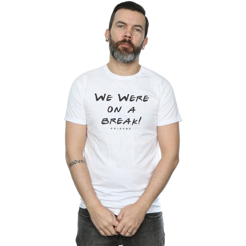 Abbigliamento Uomo T-shirts a maniche lunghe Friends We Were On A Break Text Bianco