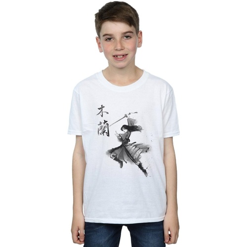 Abbigliamento Bambino T-shirt maniche corte Disney Mulan Movie Sword Jump Bianco