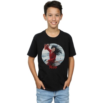 Abbigliamento Bambino T-shirt maniche corte Disney Mulan Movie Sword Poster Nero