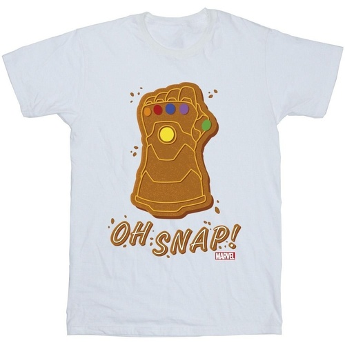 Abbigliamento Bambina T-shirts a maniche lunghe Marvel Thanos Oh Snap Bianco