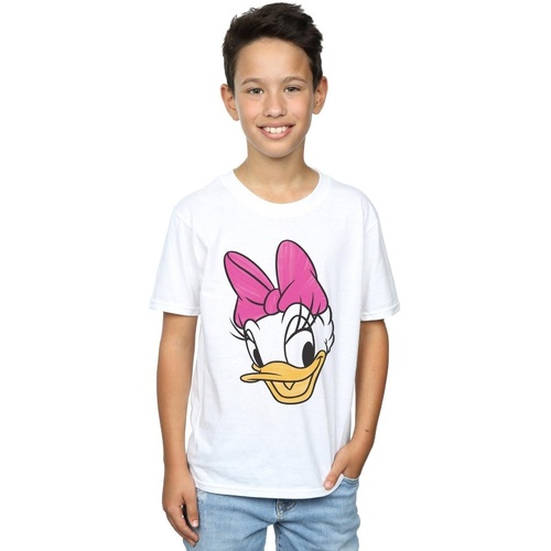 Abbigliamento Bambino T-shirt maniche corte Disney Daisy Duck Head Painted Bianco