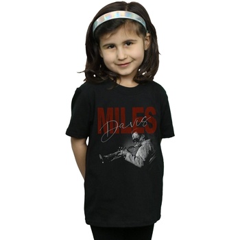Abbigliamento Bambina T-shirts a maniche lunghe Miles Davis Distressed Photo Nero