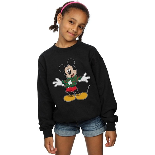 Abbigliamento Bambina Felpe Disney Mickey Mouse Christmas Jumper Stroke Nero