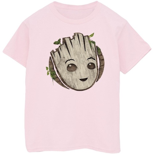 Abbigliamento Bambina T-shirts a maniche lunghe Marvel I Am Groot Wooden Head Rosso