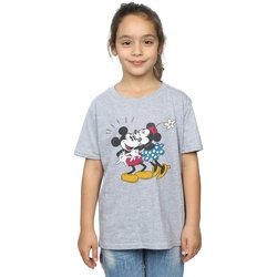 Abbigliamento Bambina T-shirts a maniche lunghe Disney Mickey Mouse Mickey And Minnie Kiss Grigio