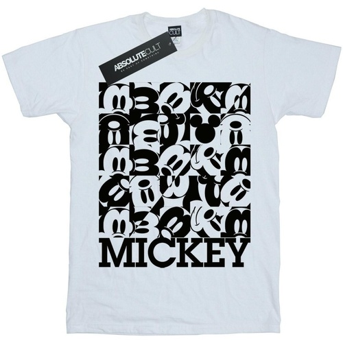 Abbigliamento Bambina T-shirts a maniche lunghe Disney Mickey Mouse Grid Bianco