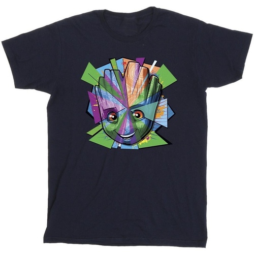 Abbigliamento Uomo T-shirts a maniche lunghe Marvel Guardians Of The Galaxy Groot Shattered Blu