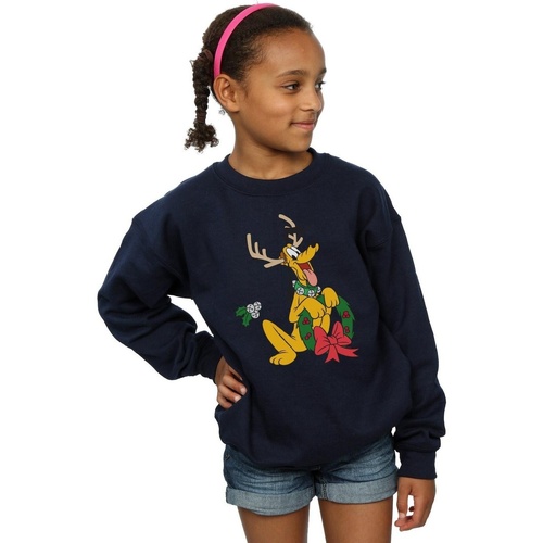 Abbigliamento Bambina Felpe Disney Pluto Christmas Reindeer Blu